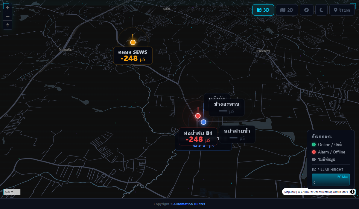 ตัวอย่างแจ้งเตือน LINE — พิมพ์ M เพื่อดูแผนที่สถานี